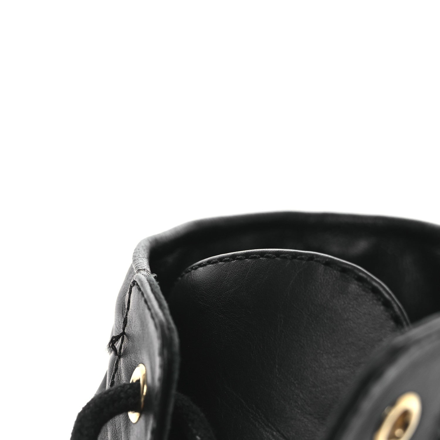 Chanel Shiny Calfskin Quilted Lace Up Combat Boots 38 Black 10 of 12