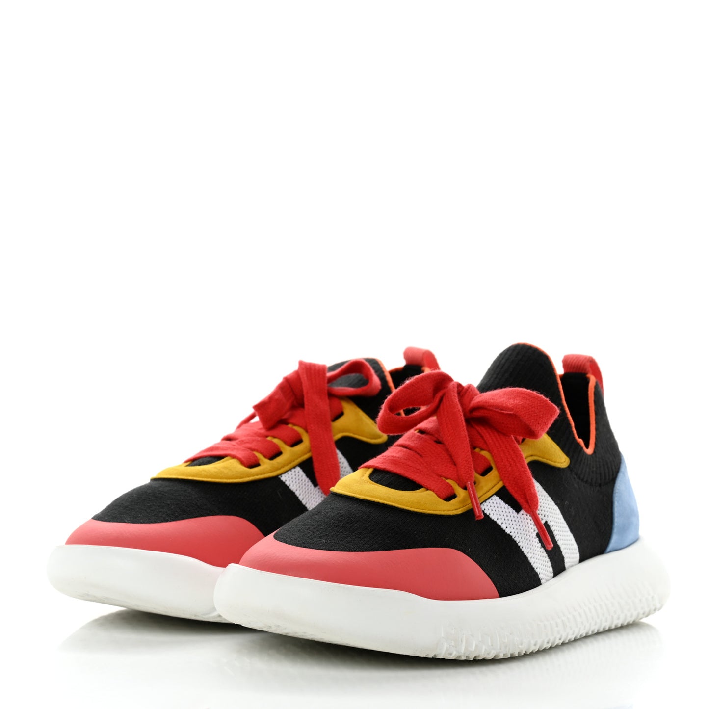 Knit Suede Goatskin Womens Crew Sneakers 38 Multicolor