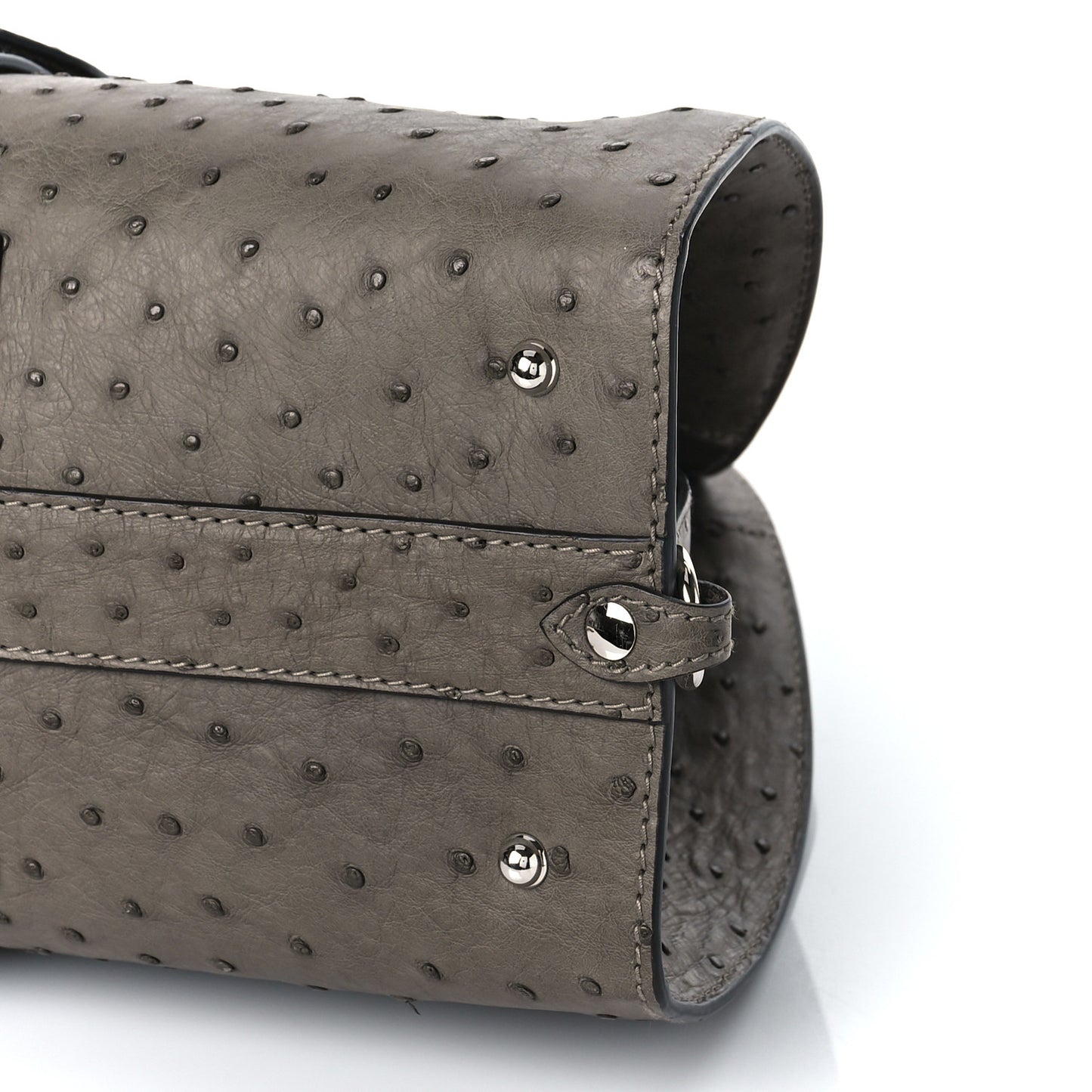 Ostrich Medium Stirrup Top Handle Bag