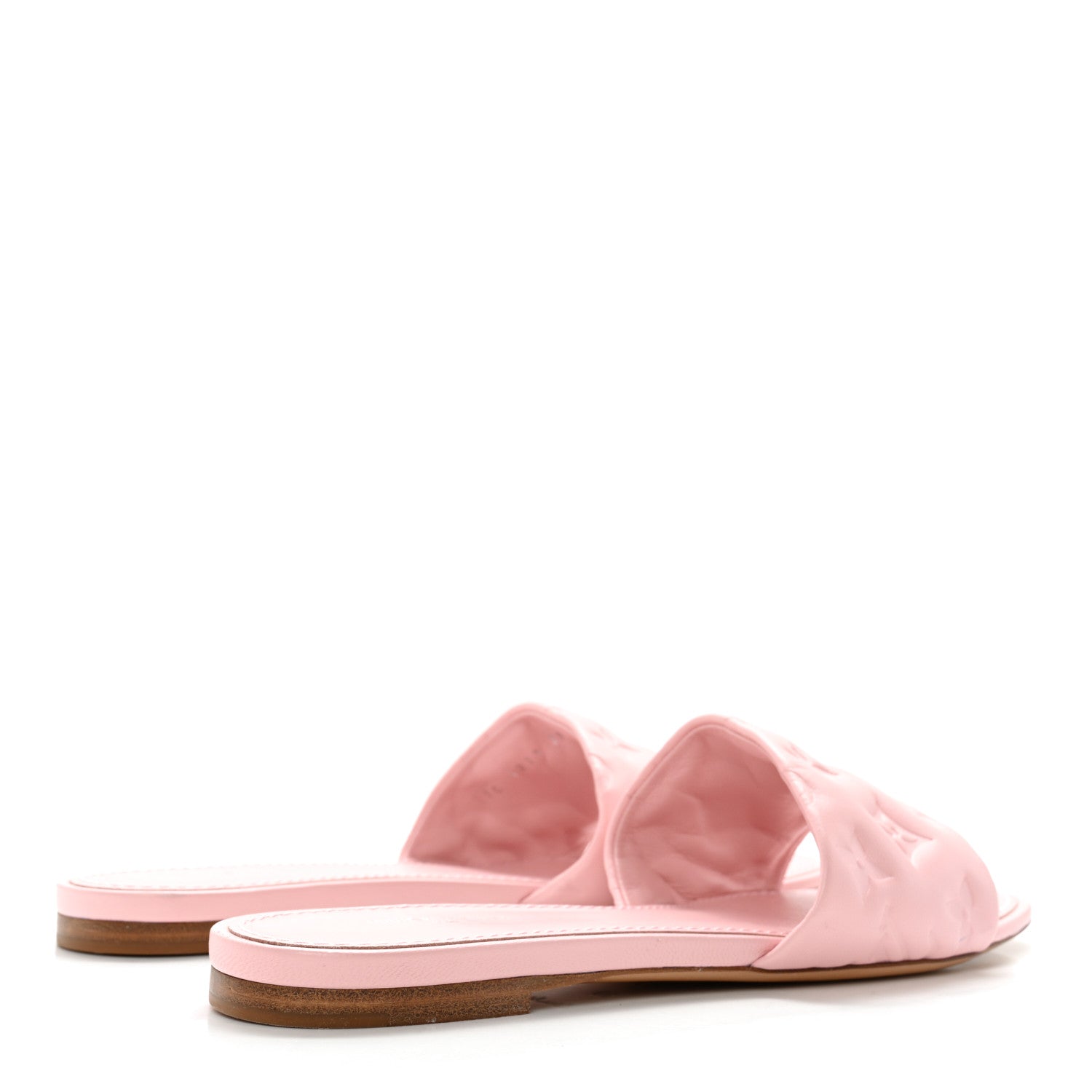 Louis Vuitton Lambskin Embossed Monogram Revival Flat Mules 39 Light Pink 4 of 10