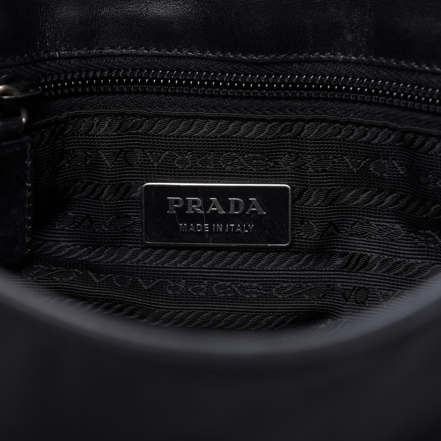 Prada Tessuto Nylon Calfskin Shoulder Bag Black 8 of 14