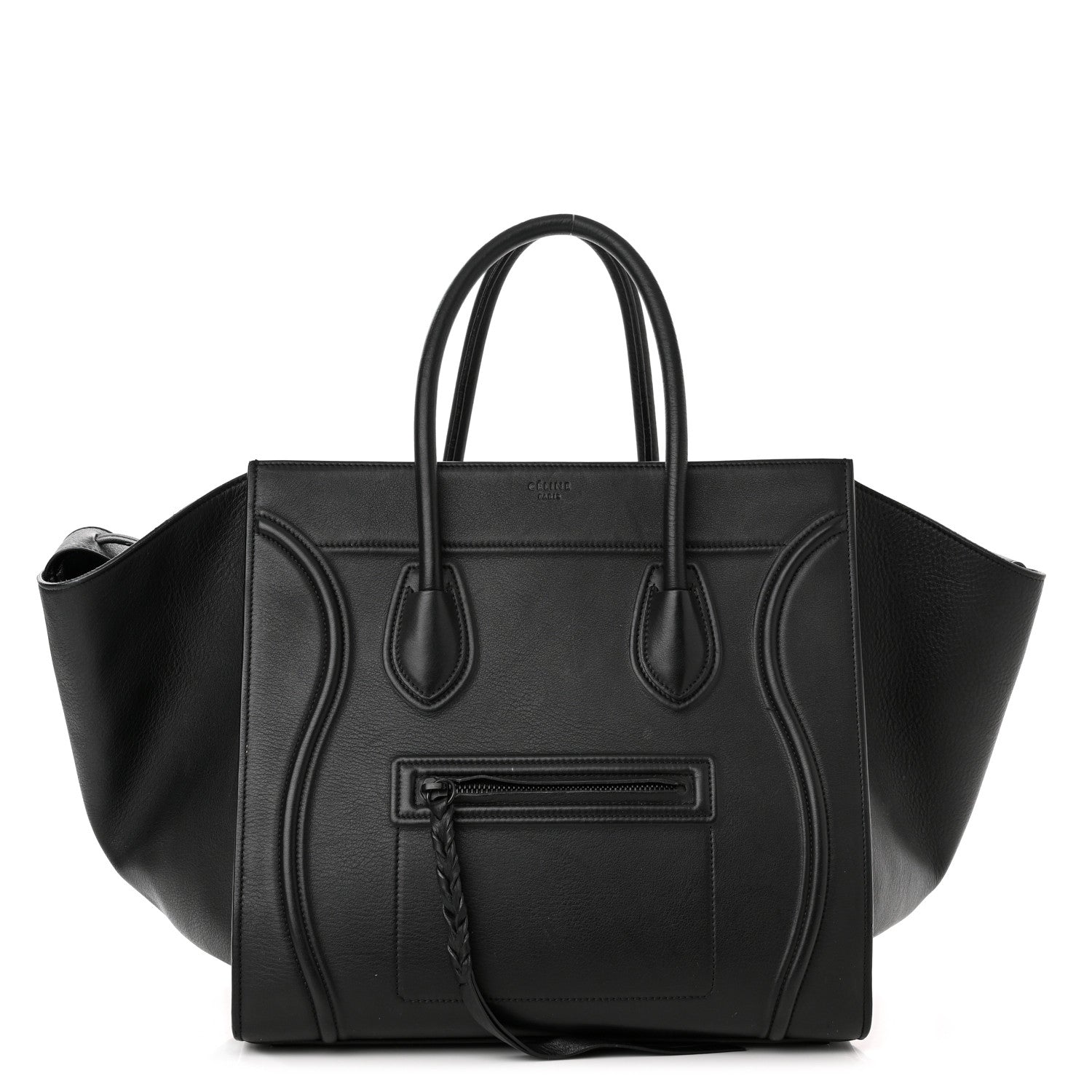 Celine Grained Calfskin Medium Phantom Luggage Black 1 of 14