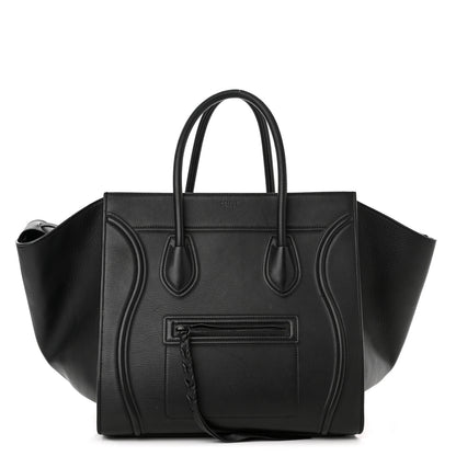 Celine Grained Calfskin Medium Phantom Luggage Black 1 of 14