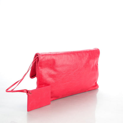 Balenciaga Agneau Giant 12 Rose Gold Hardware Envelope Clutch Rose Thulian 3 of 7