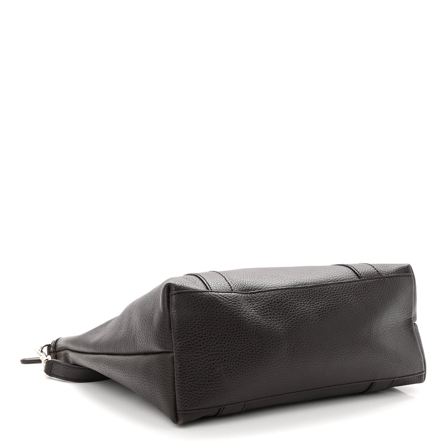 Calfskin Bamboo Top Handle Tote Dark Brown