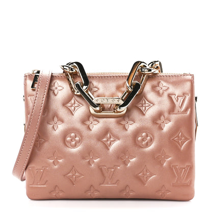 Louis Vuitton Metallic Lambskin Embossed Monogram Coussin BB Pink Gold 1 of 9