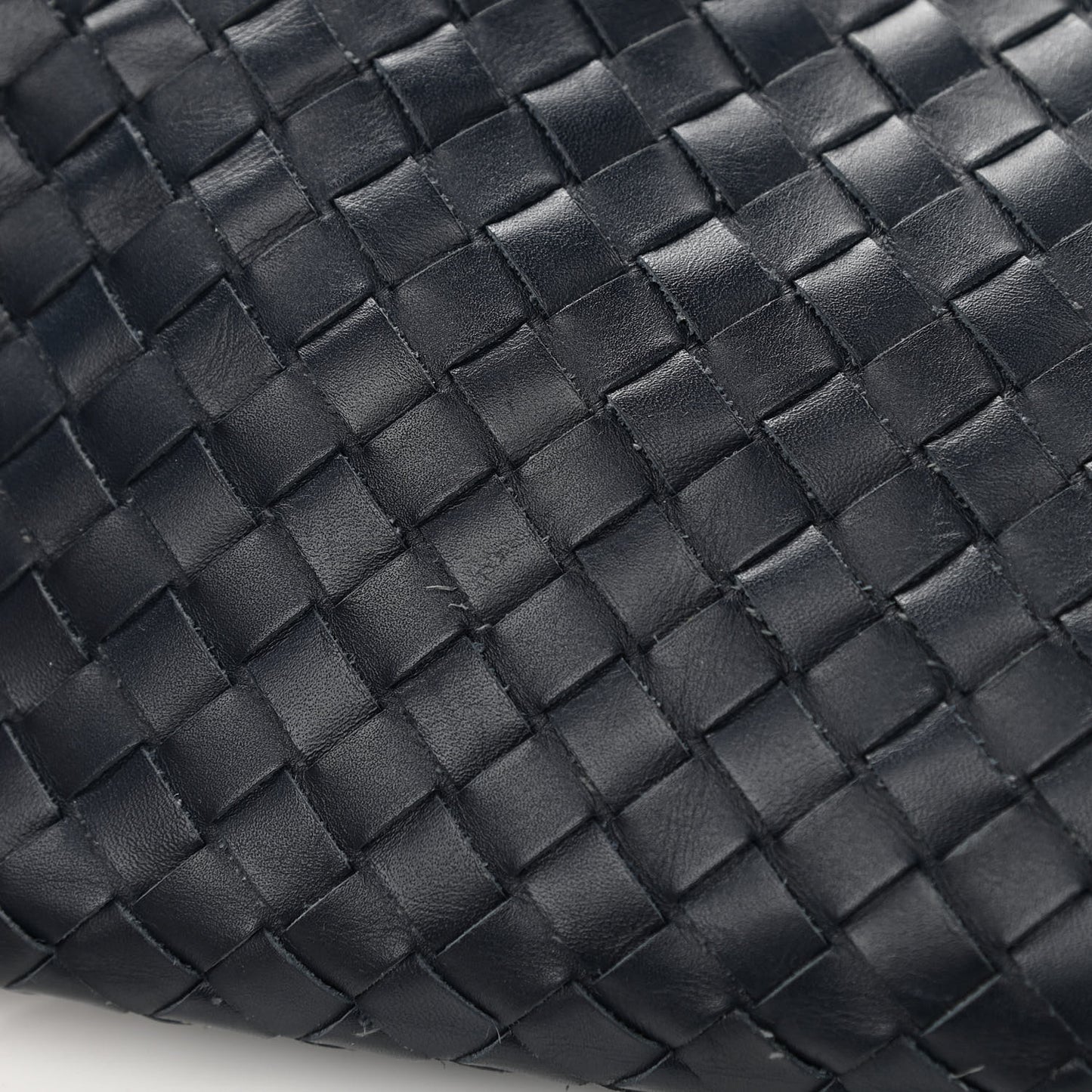 Nappa Intrecciato Crossbody Messenger Bag Navy