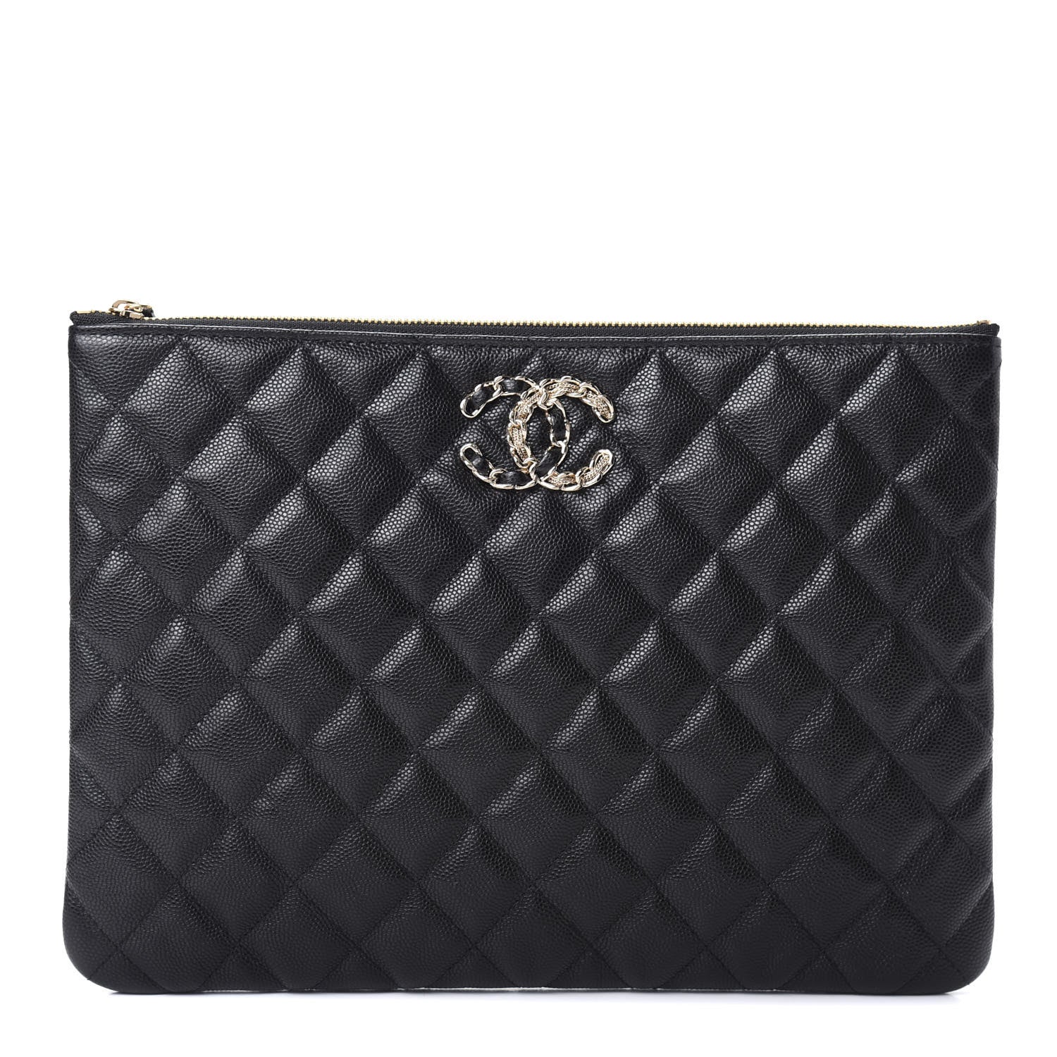 Chanel Caviar Quilted Medium French New Wave CC Pouch Black 1 of 8