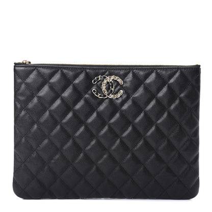Chanel Caviar Quilted Medium French New Wave CC Pouch Black 1 of 8