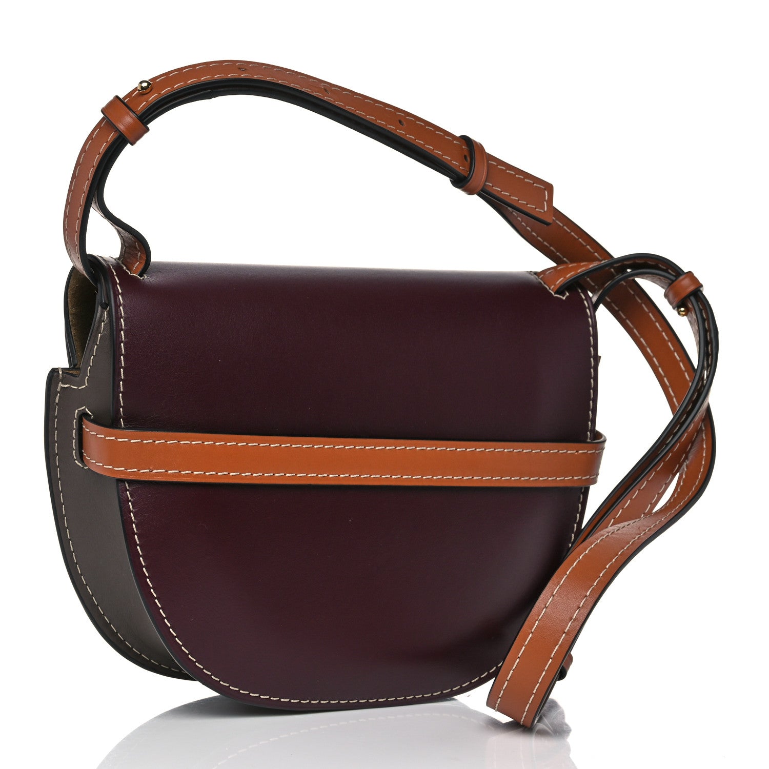 Loewe Calfskin Mini Gate Crossbody Bag Oxblood Tan Taupe 3 of 8