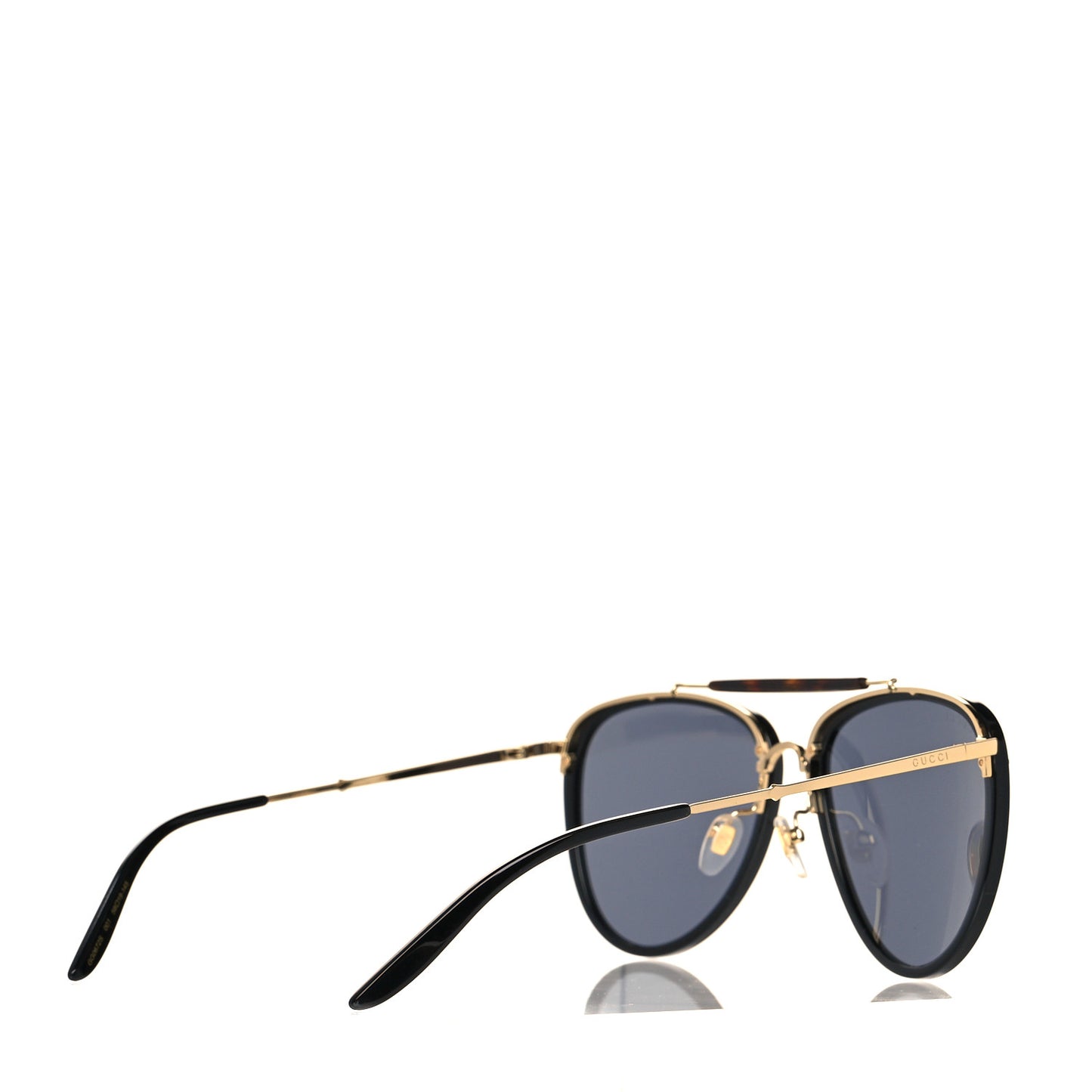 Metal Aviator Sunglasses GG0672S Black Gold