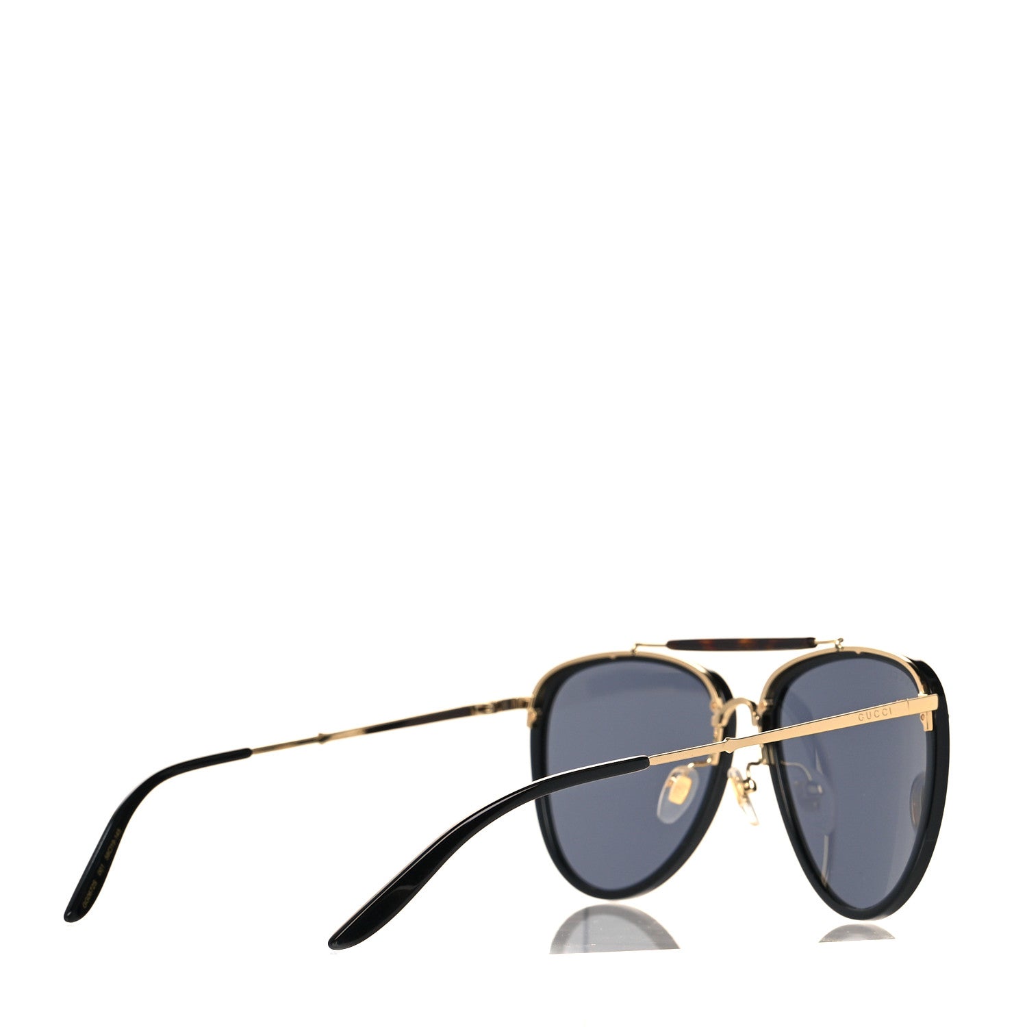 Gucci Metal Aviator Sunglasses GG0672S Black Gold 3 of 7