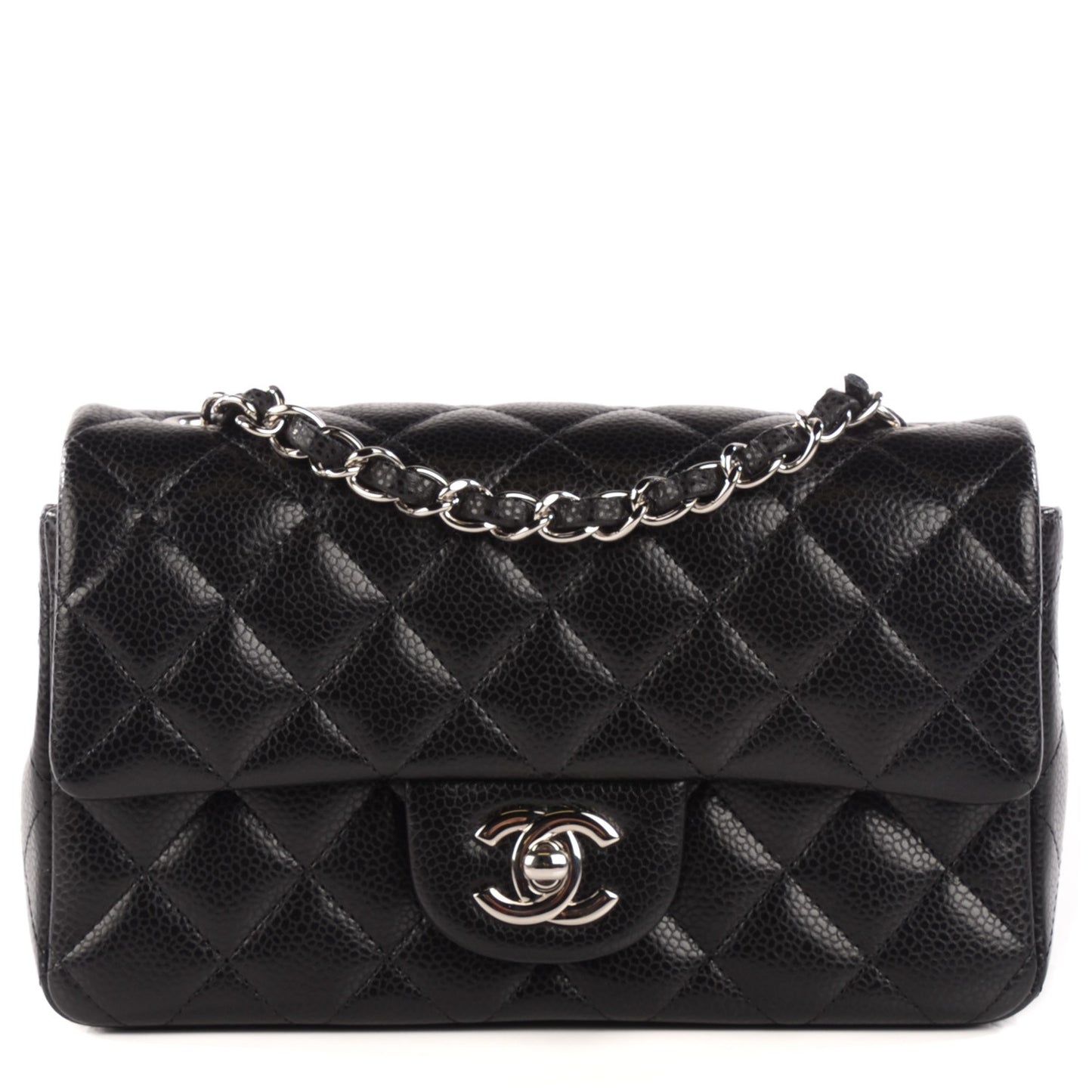 Caviar Quilted Mini Rectangular Flap Black