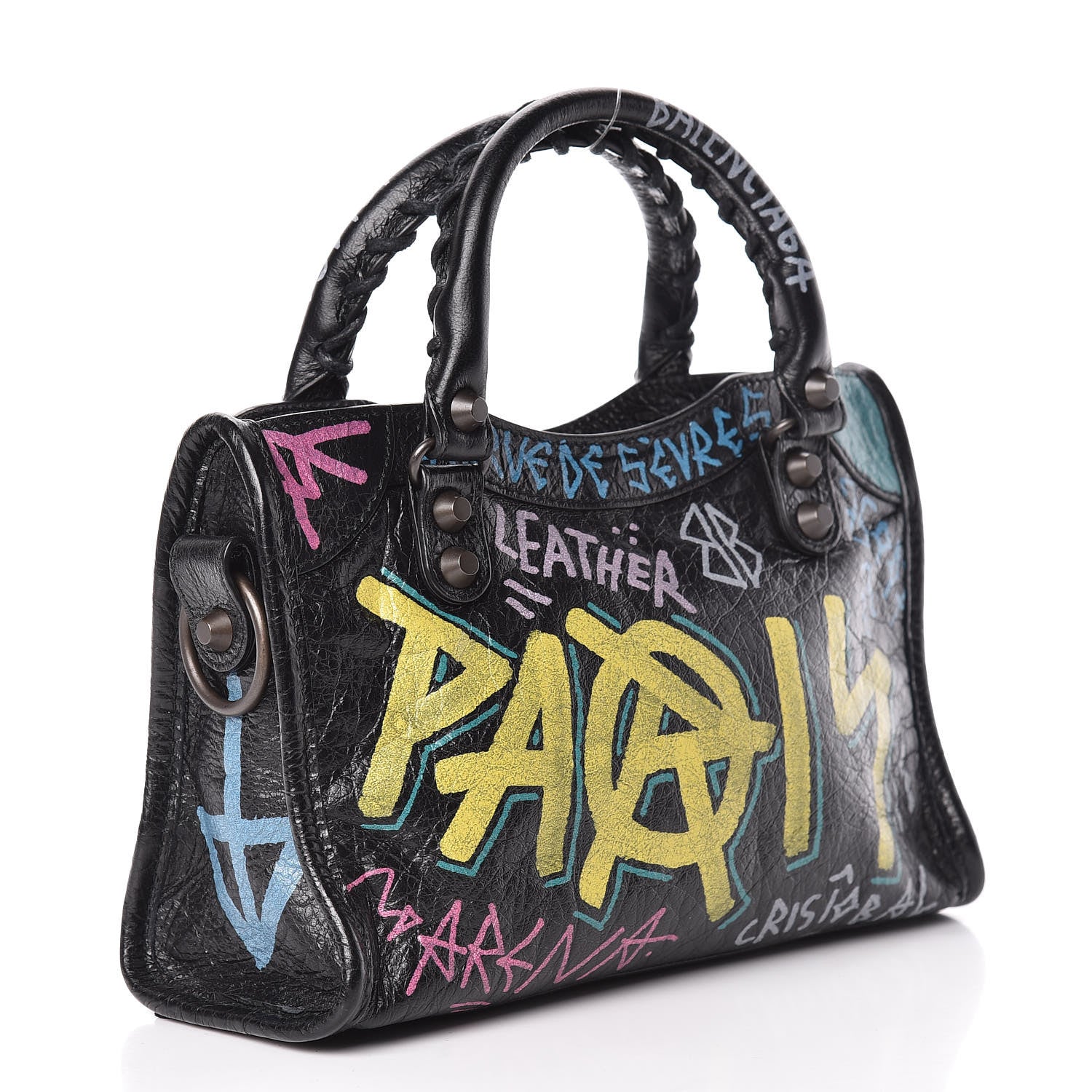 Balenciaga Agneau Arena Graffiti All Over Classic Hardware Mini City Black Multicolor 3 of 10