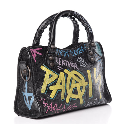 Balenciaga Agneau Arena Graffiti All Over Classic Hardware Mini City Black Multicolor 3 of 10