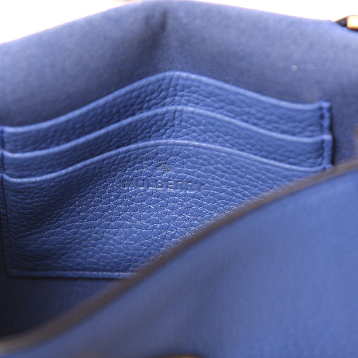 Small Classic Grain Calfskin Mini Lily Porcelain Blue