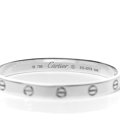 Cartier 18K White Gold LOVE Bracelet 16 4 of 6