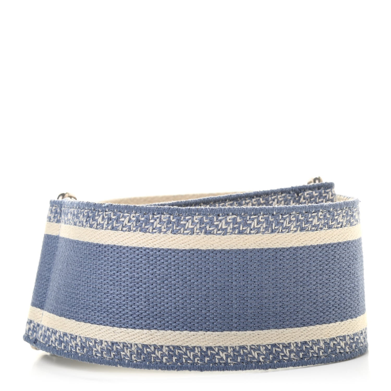 Christian Dior Canvas Embroidered Shoulder Strap Light Blue 2 of 7