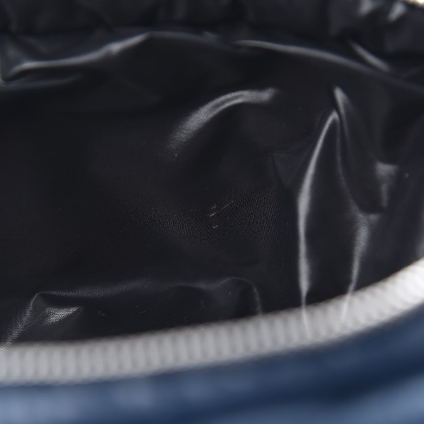 Nylon Quilted Cocoon Cosmetic Case Dark Blue
