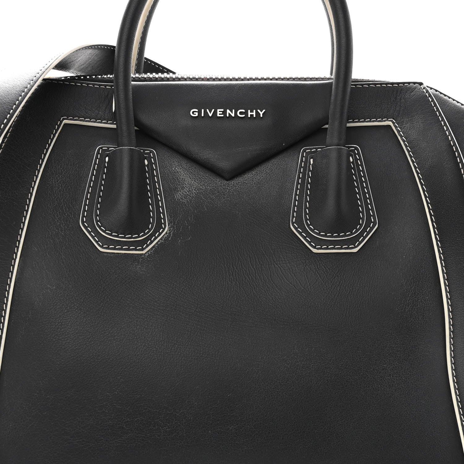 Givenchy Calfskin Contrast Stitched Medium Antigona Black 8 of 14