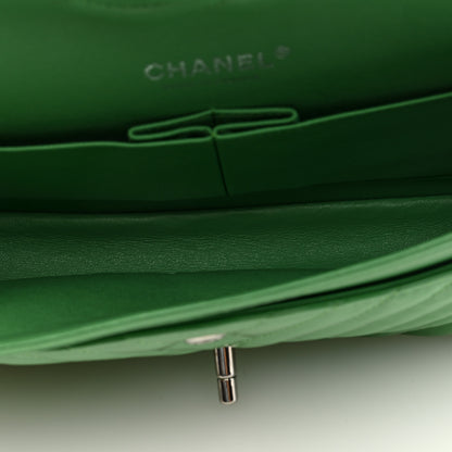 Chanel Patent Chevron Quilted Medium Double Flap Green 5 of 10