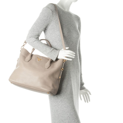 Prada Vitello Daino Shopping Tote Pomice 2 of 7