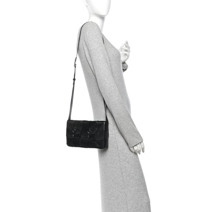 Bottega Veneta Paper Calfskin Maxi Intreccio Cassette Crossbody Bag Black 2 of 9