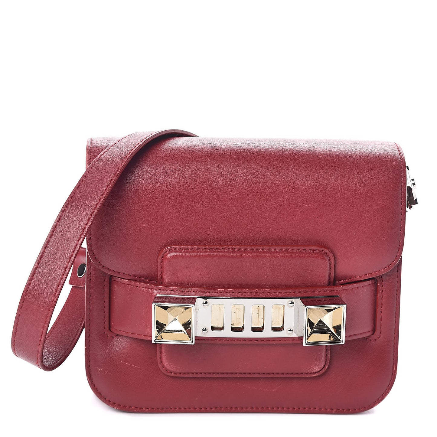 Calfskin PS11 Tiny Shoulder Bag Crimson