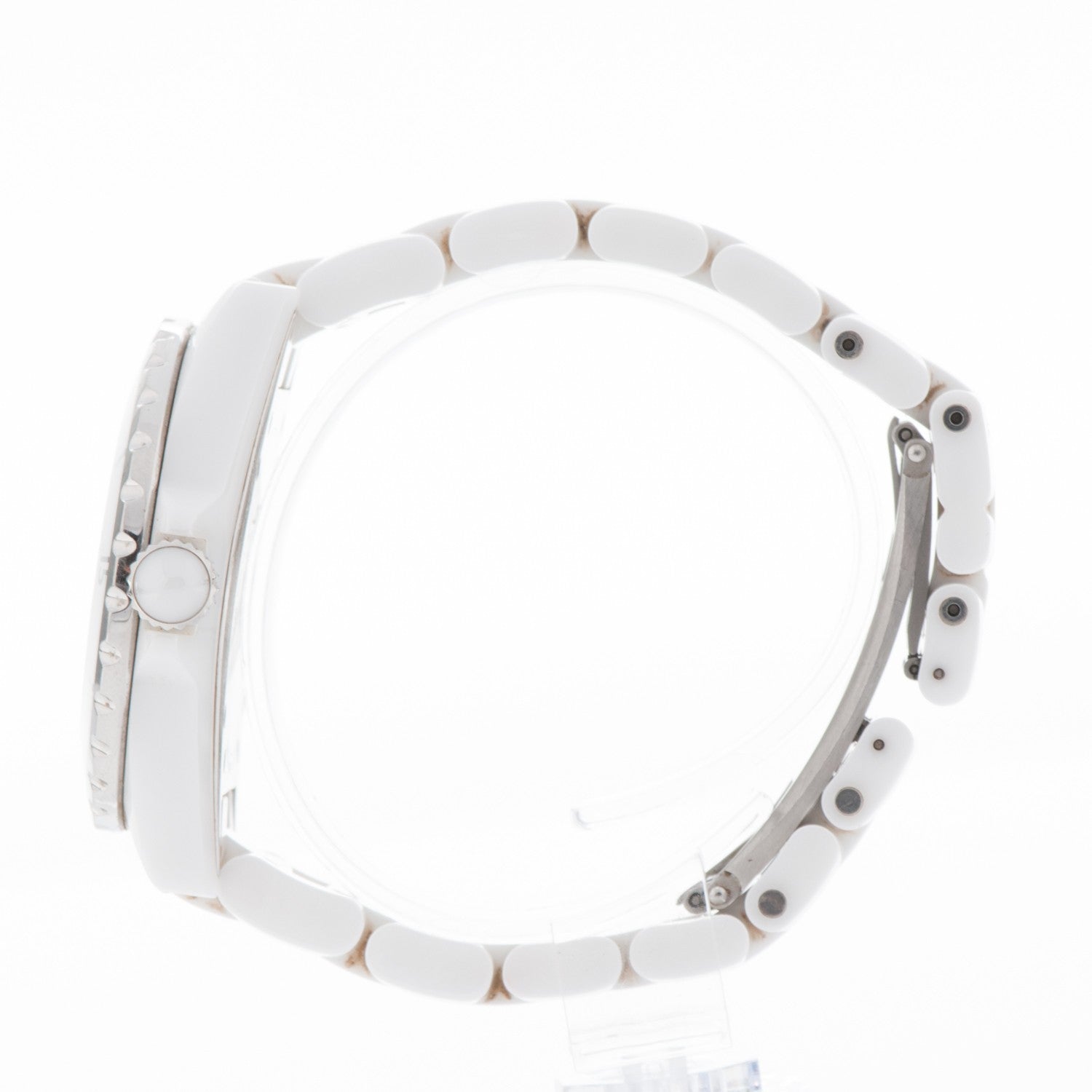 Chanel Stainless Steel Ceramic Diamond 38mm J12 Automatic Watch White 3 of 5