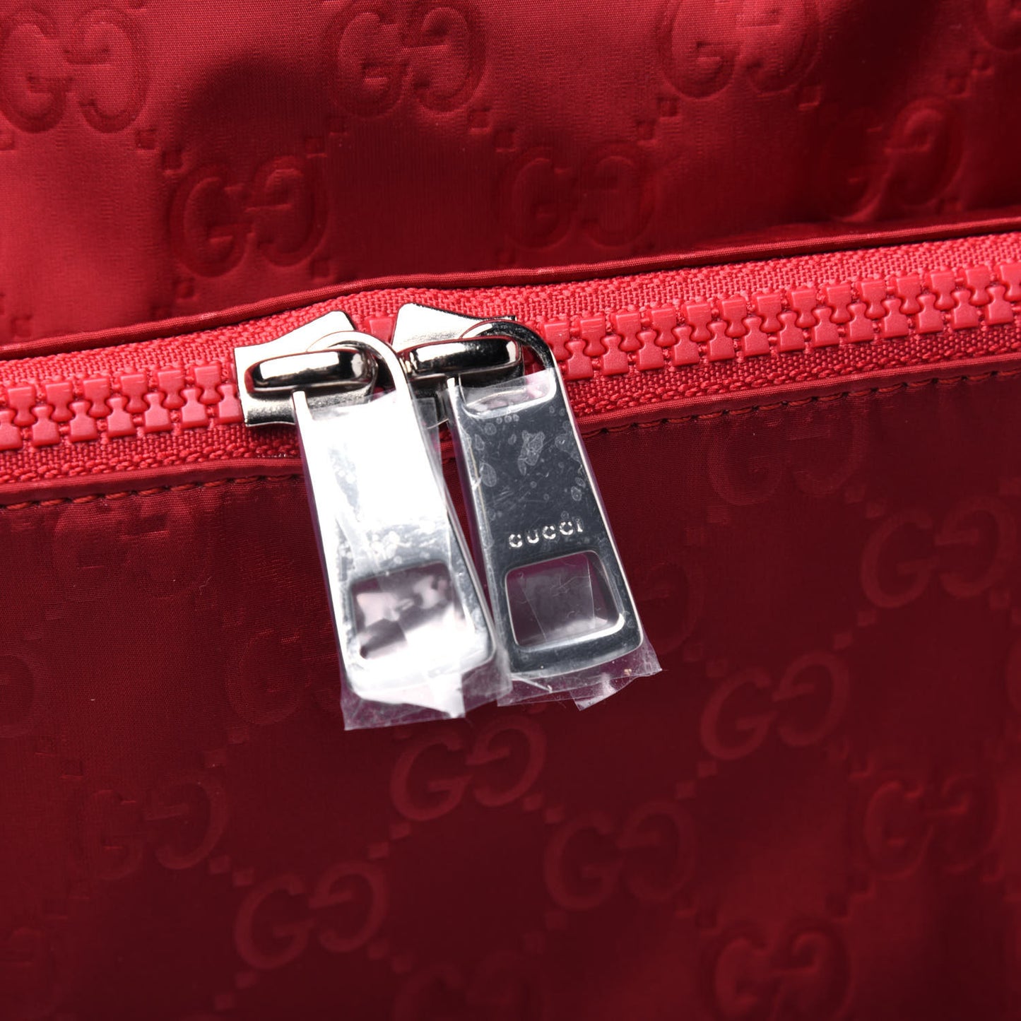 Nylon Monogram Double Buckle Flap Messenger Bag Vibrant Red