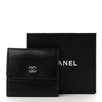 Chanel Goatskin Compact Double Sided Wallet Black 9 of 9