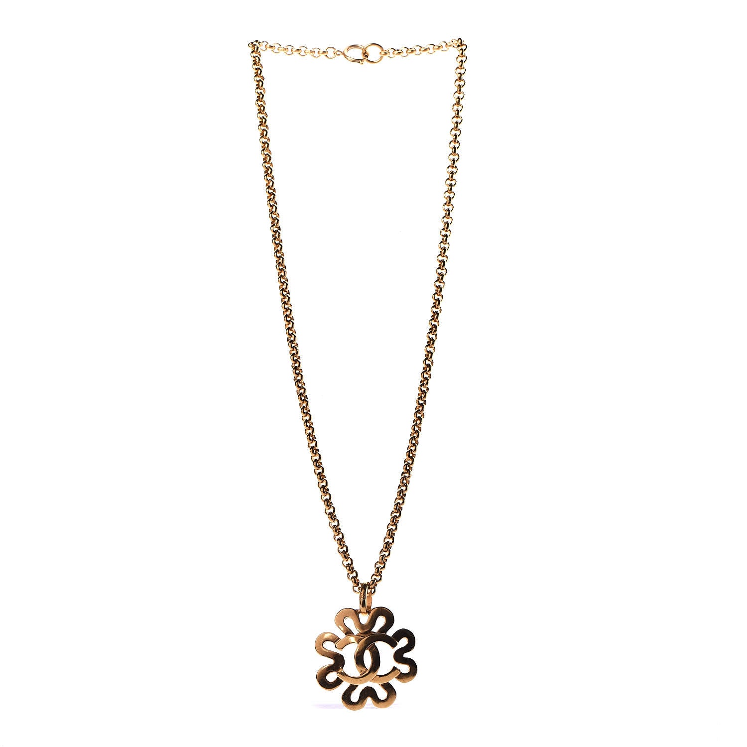 Chanel CC Pendant Necklace Gold 3 of 7
