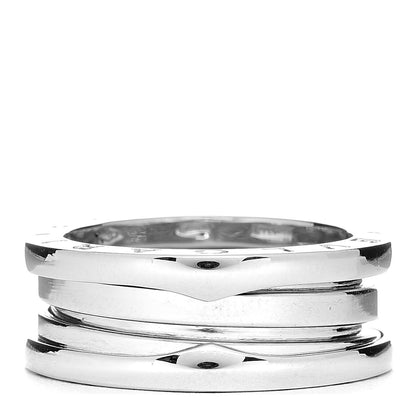 Bulgari 18K White Gold B.Zero1 2 Band Ring 53 6.25 1 of 6