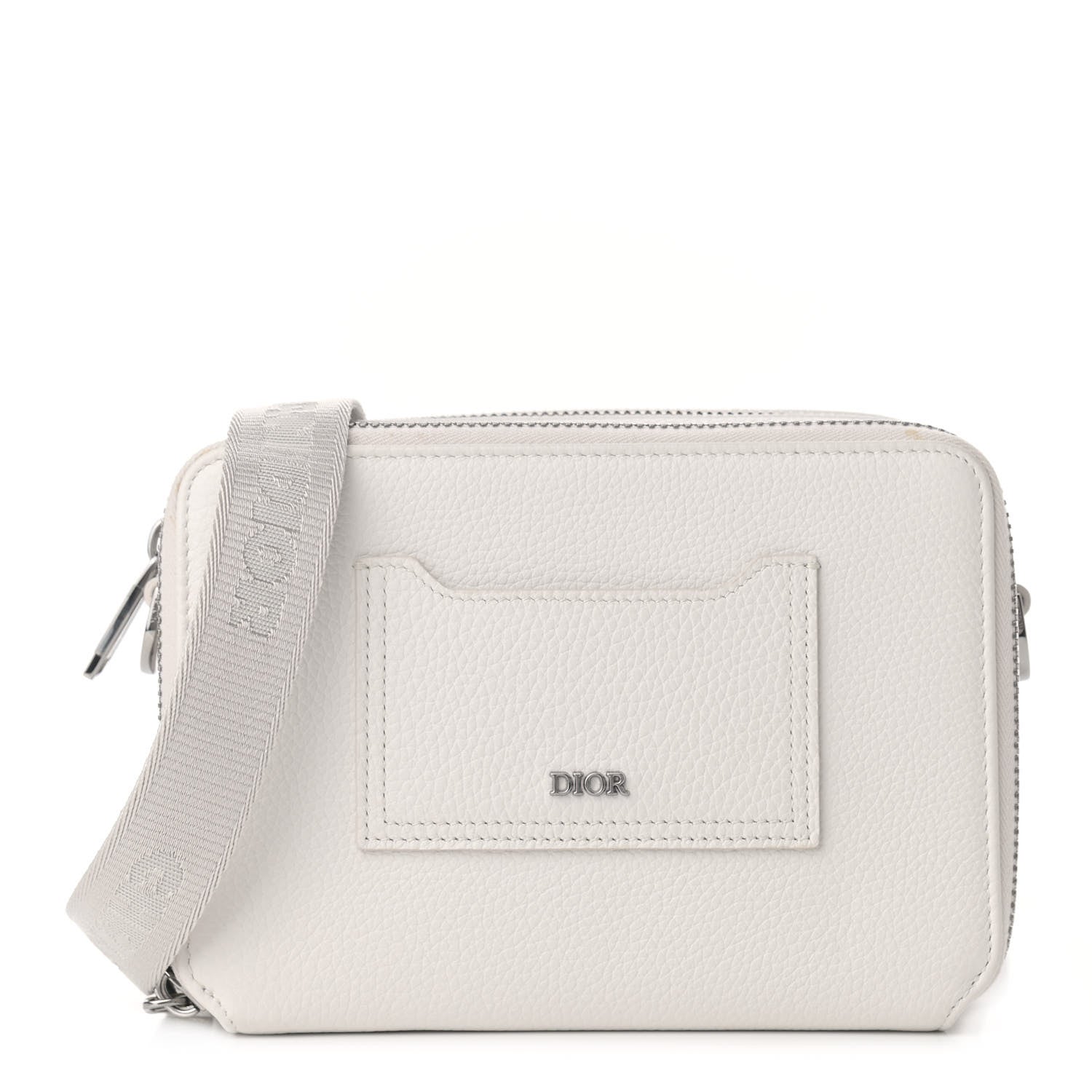 Christian Dior Grained Calfskin Pouch Shoulder Bag Beige 1 of 12