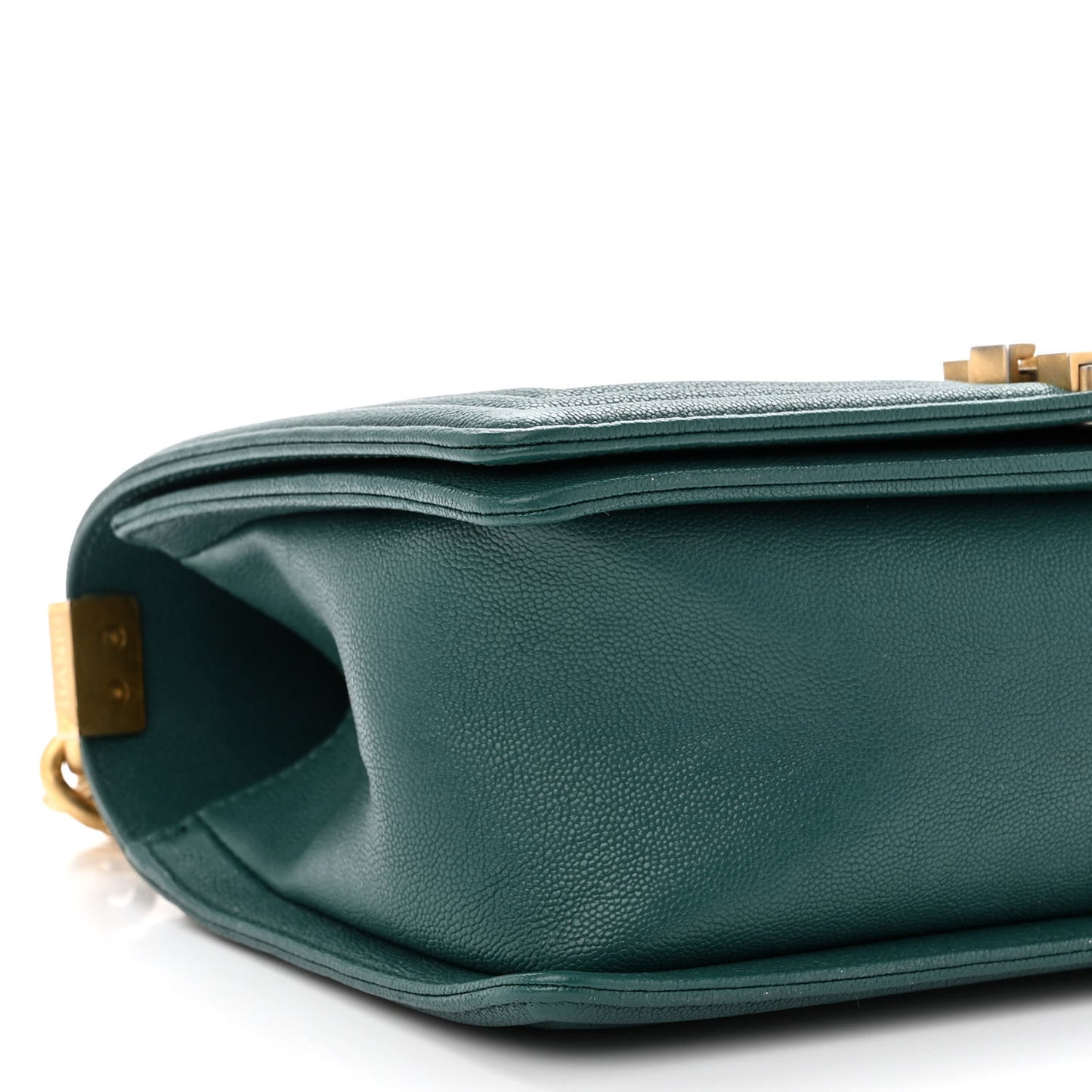 Caviar Quilted Medium Boy Flap Dark Green