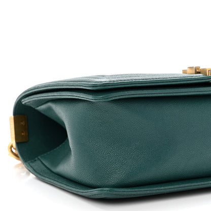 Chanel Caviar Quilted Medium Boy Flap Dark Green 9 of 12