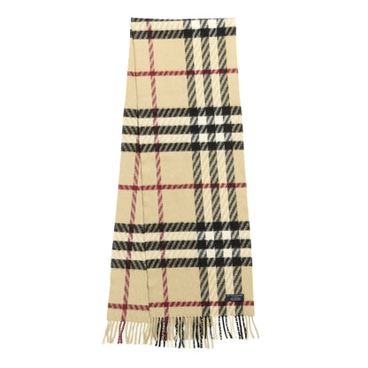 Burberry Cashmere Classic Check Fringe Scarf Camel 2 of 3