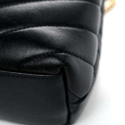 Saint Laurent Calfskin Y Quilted Monogram Small Loulou Chain Satchel Black 13 of 14