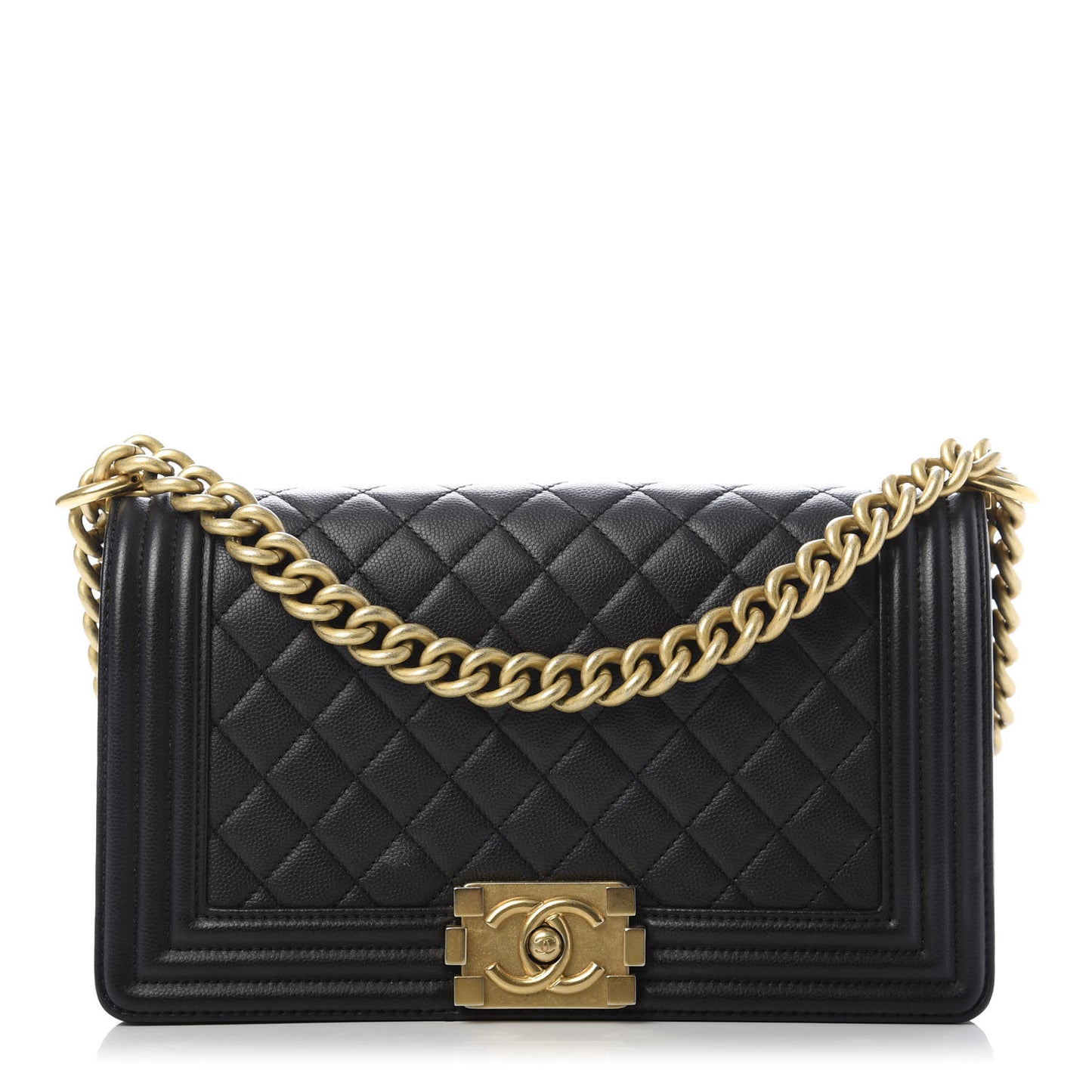 Caviar Quilted Medium Boy Flap Black