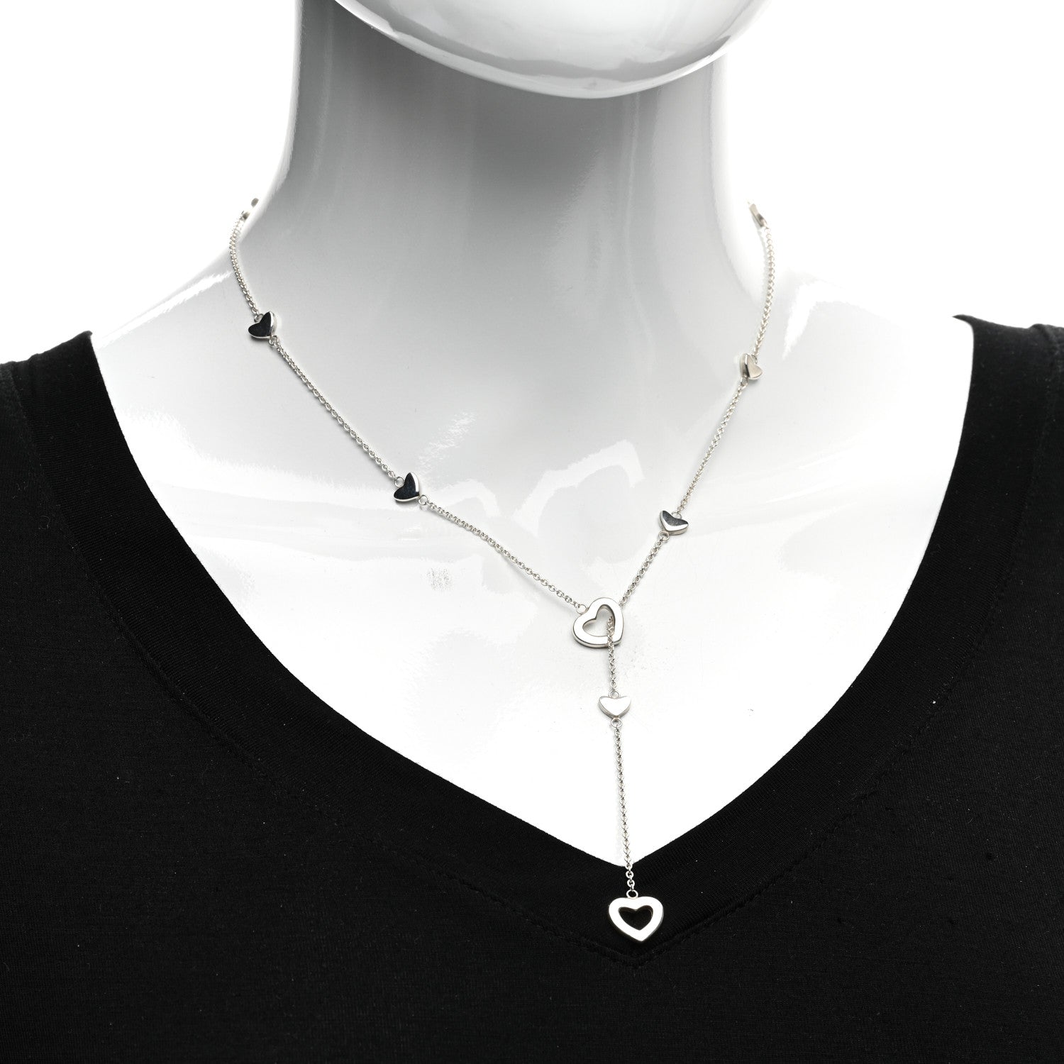 Tiffany Sterling Silver Heart Lariat Necklace 2 of 4