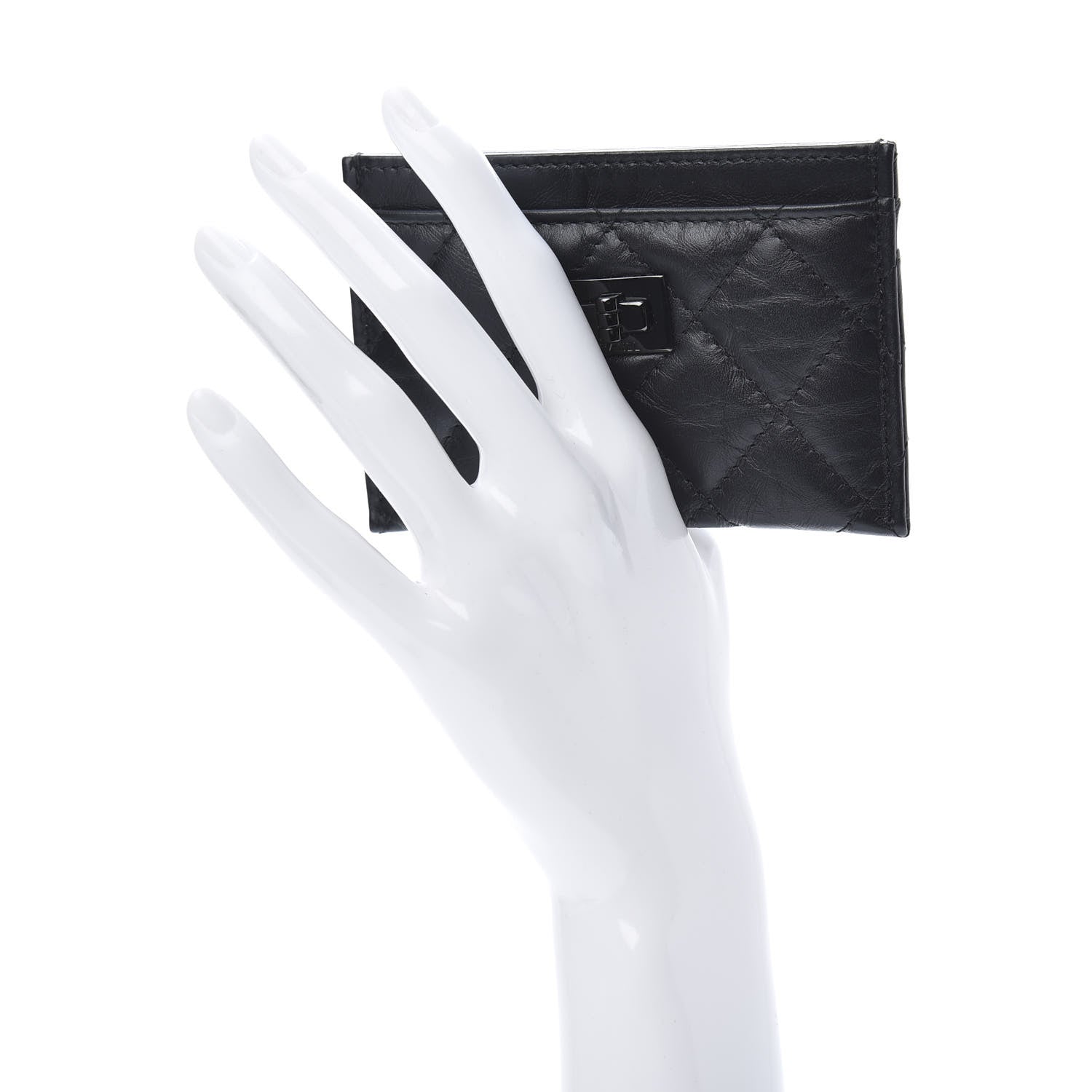 Chanel Aged Calfskin Quilted Reissue Card Holder So Black 2 of 8