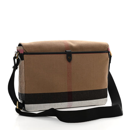 Burberry Canvas Mega Check Large Baildon Messenger Bag Black 3 of 14