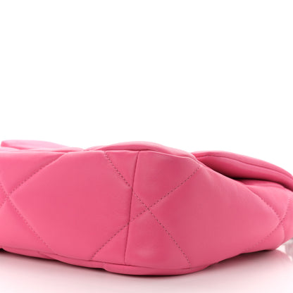 Chanel Lambskin Quilted Medium Chanel 19 Flap Dark Pink 10 of 11