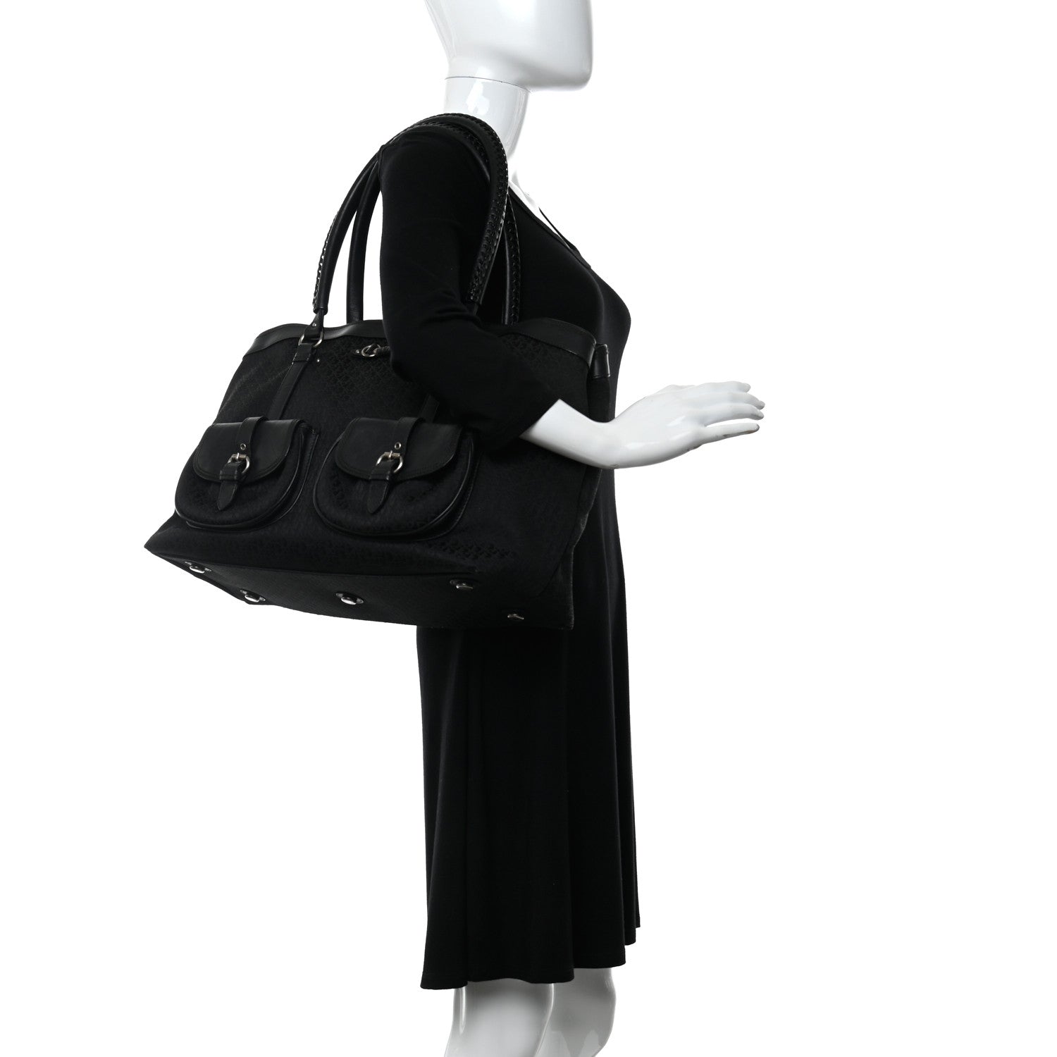 Christian Dior Monogram Large My Dior Frame Pocket Satchel Black 2 of 10