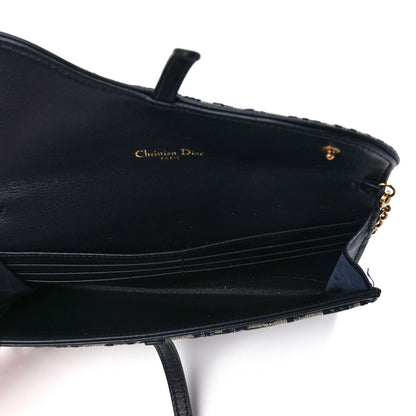 Christian Dior Oblique Saddle Chain Long Wallet Blue 5 of 13