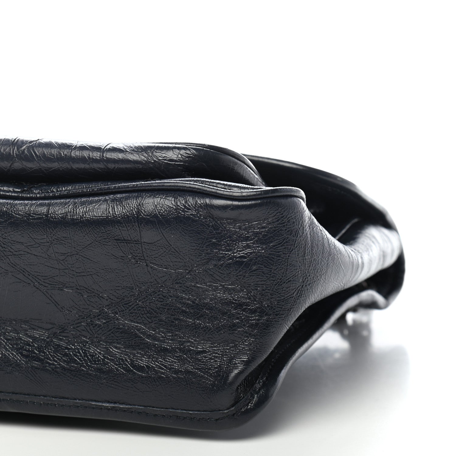 Saint Laurent Crinkled Calfskin Matelasse Monogram Medium Niki Chain Satchel Deep Marine 10 of 10
