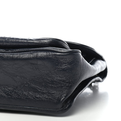 Saint Laurent Crinkled Calfskin Matelasse Monogram Medium Niki Chain Satchel Deep Marine 10 of 10