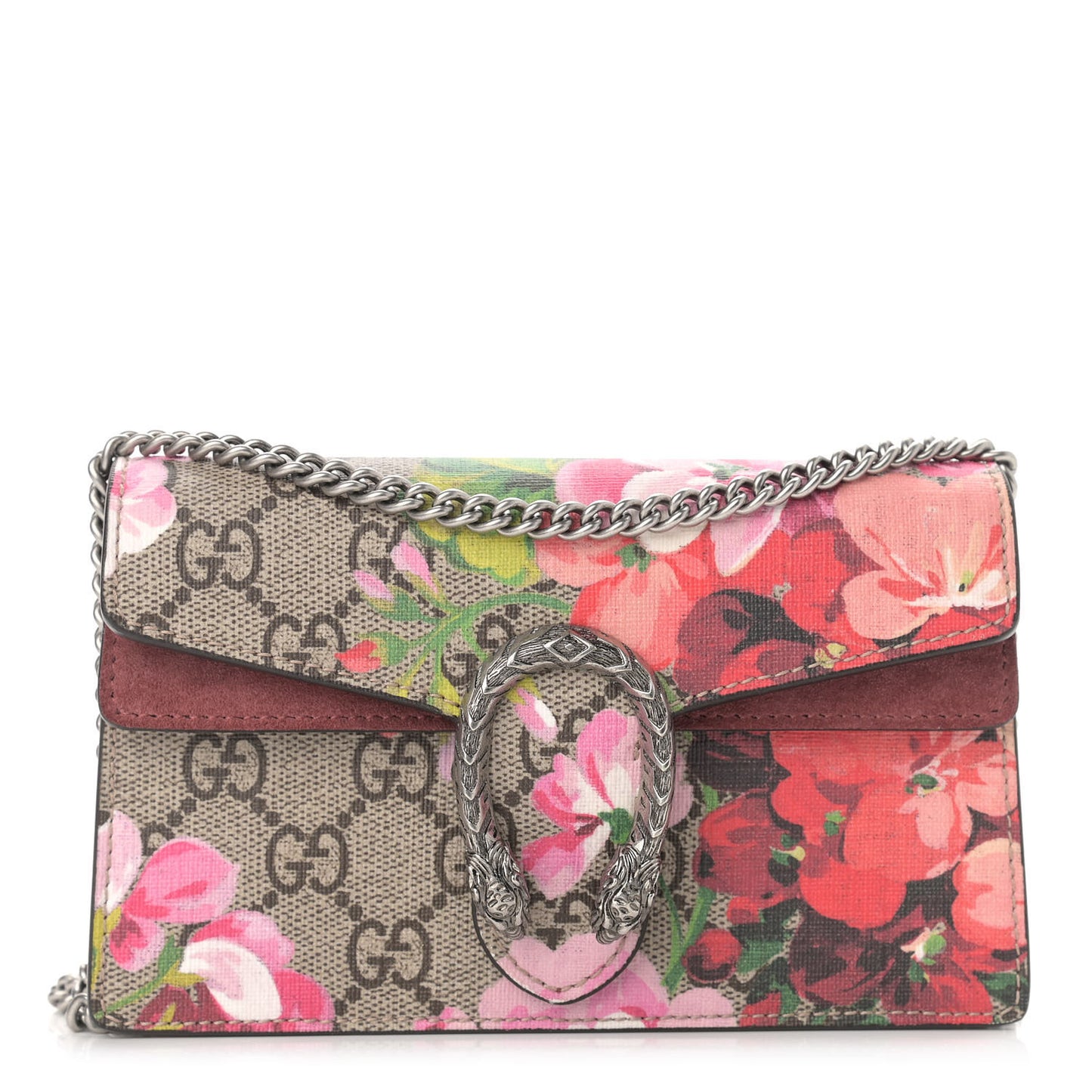 GG Supreme Monogram Blooms Super Mini Dionysus Shoulder Bag Beige Multicolor Dry Rose