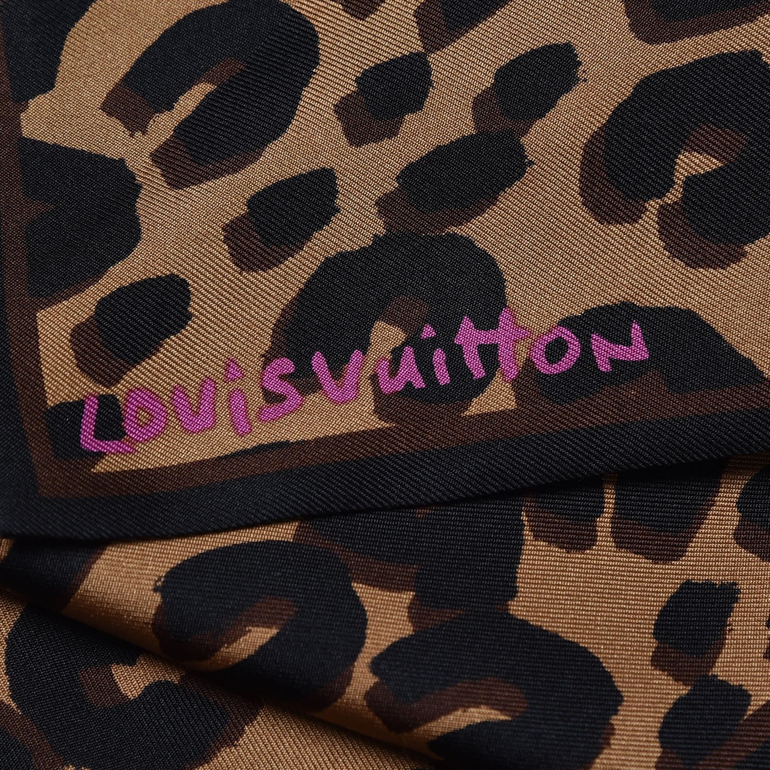 Louis Vuitton Silk Leopard Bandeau Scarf Marron 6 of 6