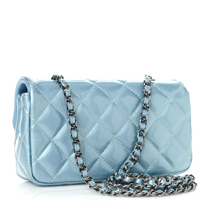 Chanel Patent Quilted Extra Mini Flap Light Blue 3 of 9